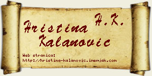 Hristina Kalanović vizit kartica